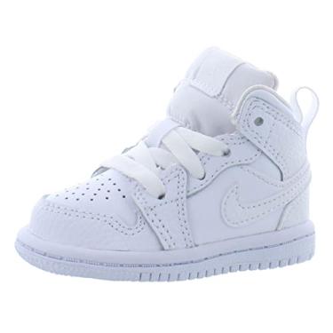 Imagem de Nike Jordan 1 Mid Baby Boys Shoes Size 3, Color: White/White