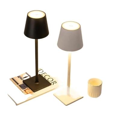 Imagem de Luminária Abajur Mesa Led Touch Dimerizável Sem Fio Recarregável(Preto)