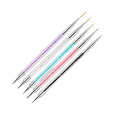 Imagem de Conjunto De Pincéis Ultrafinos Rosa Para Arte Em Unhas Francesas, 5 Pe
