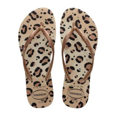 Imagem de Chinelo Havaianas Feminino, Slim Animals 39/0 Bege Palha, Havaianas