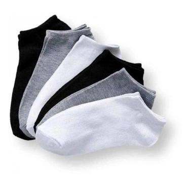 Imagem de Kit 12 Pares de Meias Soquete Unissex Cano curto - oem, Variados, 3 un