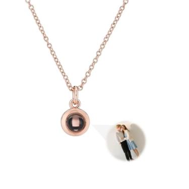 Imagem de Toodoumama Colar de projeção de imagem personalizada com foto interna - Colar com pingente de foto personalizada - presentes para mãe, esposa, casais, namorados, animais de estimação, presentes em