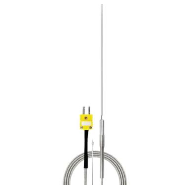 Imagem de PerfectPrime TL1925SL K-Type Inconel 600 Sondas de sensor de temperatura de termopar flexível -40~1,100.0 °C, 1,6 mm/150 mm com fio aterrado para blindagem
