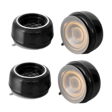Imagem de Fenteer 4 peças de almofadas antivibração para pés de suporte de máquina de lavar roupa multiuso protege o piso da lavanderia protetor de piso, Preto