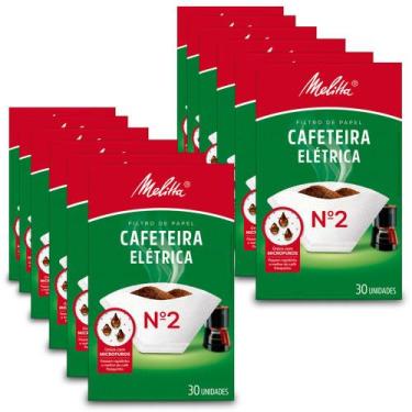 Imagem de Filtro de Papel Melitta Cafeteira Elétrica N2 Kit 12 Pacotes