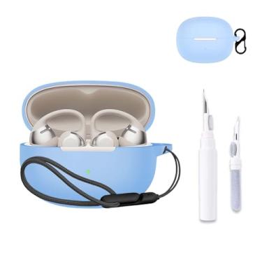 Imagem de NOUKAJU Capa SHOKZ OpenDots One, capa protetora para fone de ouvido (com mosquetão + cordão + caneta de limpeza) à prova de quedas, à prova de choque, à prova de poeira, capa protetora para SHOKZ