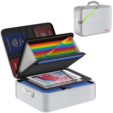 Imagem de Bolsa de documentos à prova de fogo, bolsa de dinheiro para casa, escritório, viagem, armazenamento seguro com zíper para documentos A4, dinheiro, dinheiro, joias, passaporte, chaves de moeda, tablet