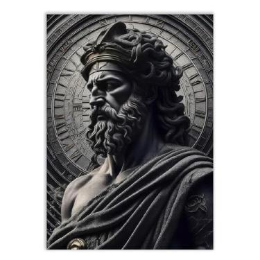 Imagem de Placa Decorativa Cronos Deus Do Tempo Mitologia Grega Estatua Decoração Poster Quarto Sala