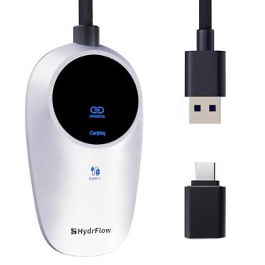 Imagem de Adaptador CarPlay sem fio para atualização do iPhone 2025, converte com fio para adaptador CarPlay sem fio da Apple com tela de LED, controle estável e sem atraso CarPlay para iOS 10+ e carros a