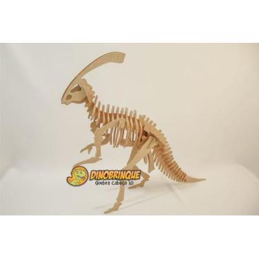 Imagem de Quebra-Cabeça 3D  DINOSSAURO PARASAUROLOPHUS 38 peças em MDF - DINOBRI