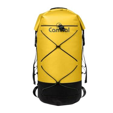 Imagem de KiBcsLic Mochila seca à prova d'água 20L Bolsa seca para natação Boia Bolsa de acampamento para caminhadas e pesca, Amarelo