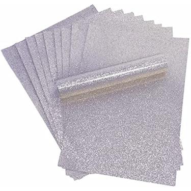 Imagem de Cartão com glitter prateado A4 Sparkly Soft Touch Non Shed 250gsm / 45.4 kg capa cartolina 10 folhas
