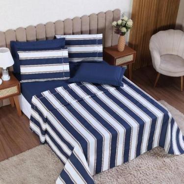 Imagem de Jogo Cama Casal 3P Lençol Sem Elástico + Fronha 100% Algodão - Ametist