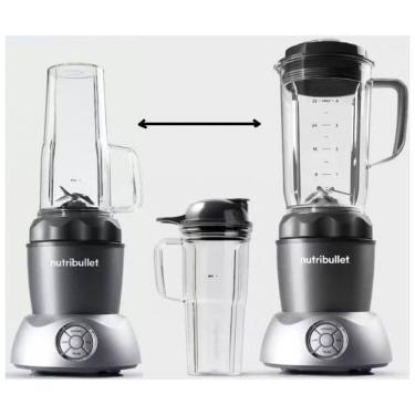 Imagem de Liquidificador Portátil NB50200 com 2 Jarras 950 mL e 700 mL, 1000W, 110v, NUTRIBULLET, Cinza