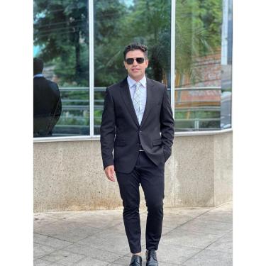 Imagem de Terno Masculino Preto Super Slim de Poliviscose com Elastano-Masculino