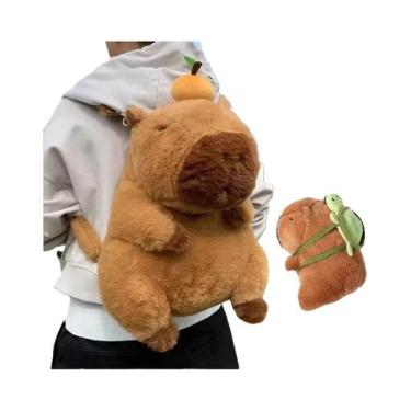 Imagem de Mochila De Pelúcia Capivara Kawaii, Mochila Escolar Infantil, Mini Bol