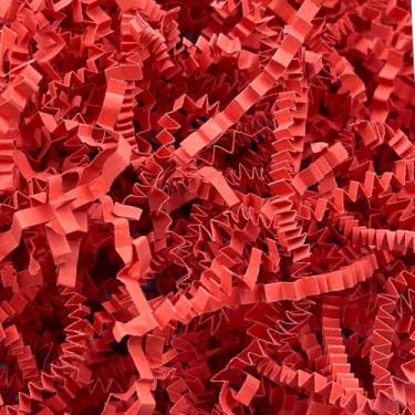 Imagem de Corlcol Enchimento de papel enrugado de 200 g para cestas de presente, caixa de presente, fragmentos de papel para aniversário, casamentos, dia dos namorados, Natal (vermelho)