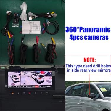 Imagem de Compatível com MG4 EV Decodificador de câmera Linha de estacionamento dinâmica Carro AHD Câmera de ré com visão traseira Suporte para sensor de estacionamento Plug and Play(360 Panoramic Camera)