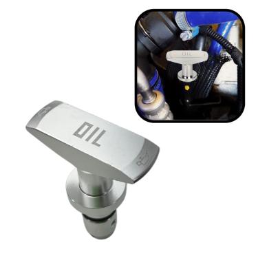 Imagem de Puxador Vareta Óleo Motor Tuning Universal Prata Estilo BR M