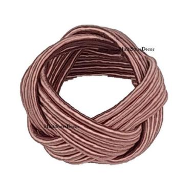 Imagem de KIT 04 Anel Argola Porta Guardanapo Trançado Rosa Rosê - MultiStoreDec