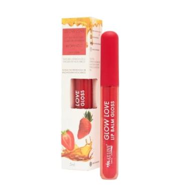 Imagem de Lip Balm Glow Love Max Love - Gloss Morango, Hidratante com Brilho e Corzinha de Saúde, Não Pegajoso, Custo-benefício Ótimo