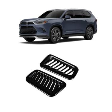Imagem de TENWIND Compatível com Toyota Grand Highlander 2024-2025+ Acessórios de tampa de ventilação de ar condicionado para painel de carro (preto brilhante)