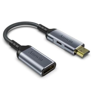 Imagem de Answin - Adaptador HDMI para DisplayPort, 4K@60Hz Fonte HDMI para DisplayPort Monitor uni-direcional compatível com PC placa gráfica para computador portátil Xbox One/360/NS/PS5/Mac Mini, compatível