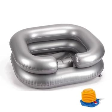 Imagem de Lavatório de cabelo inflável para lavatório de xampu portátil para lavatório de cabelo para pessoas com deficiência na cama