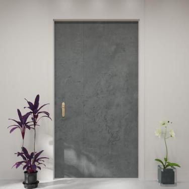 Imagem de Papel de parede cinza escuro Peel and Stick, 61 cm x 1,501 cm, concreto amigável para locatários, contato industrial, fosco espesso, papel de parede autoadesivo removível para banheiro, paredes, pisos