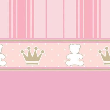 Imagem de Papel de Parede Adesivo Baby Rosa Listras - 002 - Multimpressão