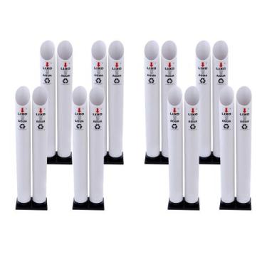 Imagem de Kit 8 Coletores Duplos Água PVC - CM Design, Branco