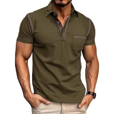 Imagem de Camisas polo Gleam Ledra para homens, algodão básico de manga curta