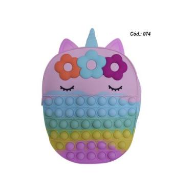 Imagem de Brinquedo antiestresse Pop It Bag para crianças de 22 x 18 cm de silic