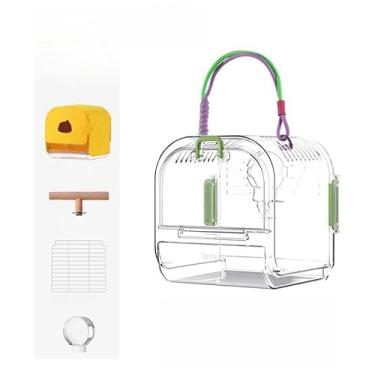 Imagem de Gaiolas de pássaro de plástico portátil, leve, impermeável, ventilada, para animais de estimação, ideal para uso ao ar livre, fácil de carregar, transportador de pássaros, perfeito para pássaros