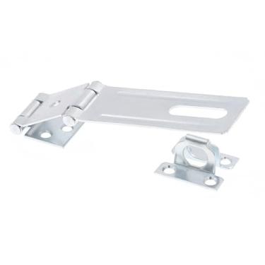 Imagem de Prime-Line U 117190 Trava de dobradiça de ferrolho de segurança dupla para porta e portão com grampo fixo de 11 cm com parafusos zincados (pacote único)