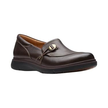 Imagem de Clarks Tênis feminino Certina Ease Slip-On, Couro marrom escuro, 34