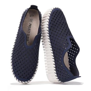 Imagem de Project Cloud Mocassins Plataforma Femininos - Sapatos Leves De Primavera Femininos - Sapatos Casuais Sem Cadarço - Tênis Da Moda Antiderrapantes - Calçados Femininos Com Palmilha De Couro (Narciso