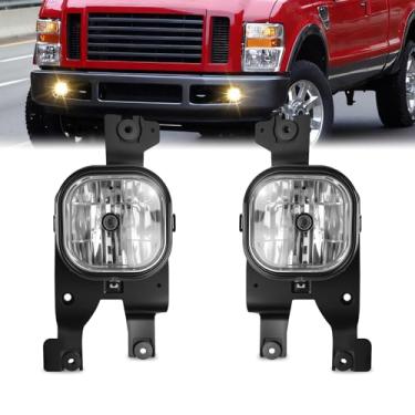 Imagem de Faróis de neblina compatíveis com Ford F250 F350 F450 Super Duty Truck 2008-2010, lâmpadas de condução dianteiras de substituição de montagem de lente transparente, aprovado pelo DOT (1 par de lâmpada