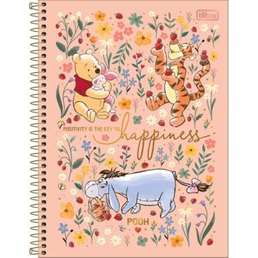 Imagem de Tilibra - Caderno Espiral Capa Dura Universitário Connect 10 Matérias Pooh 160 Folhas - Fundo Rosa - Happiness