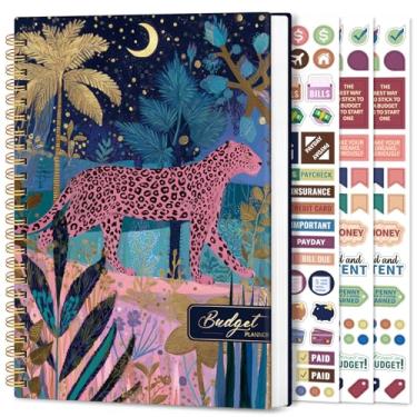 Imagem de Planejador de orçamento estético - planejador financeiro mensal com caderno rastreador de despesas, organizador de notas sem data para gerenciar suas finanças, livro de contas com padrão colorido