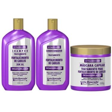 Imagem de Gota Dourada Kit Desamarelador Profissional com Máscara de Tratamento 500g