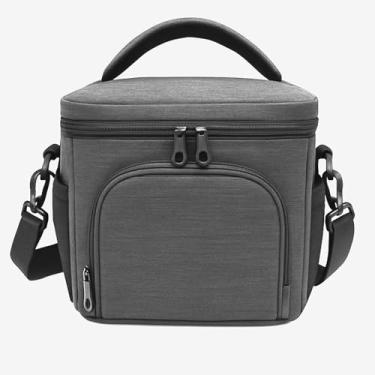 Imagem de Bolsa Térmica GuardLunch 7L 2 Compartimentos - Lancheira Marmiteira Pequena Impermeável, Mantém Quente/Frio, para Lanches Trabalho Faculdade (Cinza)