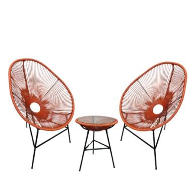 Imagem de Kit 2 Cadeiras E Mesinha Fibra Sintética Varandas Gourmet Interna Externa Escolha a Cor (Terracota)