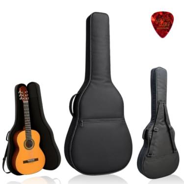 Imagem de Capa Super Luxo Bag Estofado Para Violão Clássico Acolchoada Espuma Case Profissional Bag acolchoada resistente bolso alça mochila preta premium durável