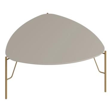 Imagem de Mesa de Centro Para Sala de Estar Alta Pés Industrial Dourado Alef I03 Grigio - Lyam Decor