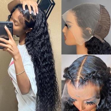 Imagem de Peruca Lemoda 250% Densidade 76 cm Deep Wave Full Lace 12A Hair