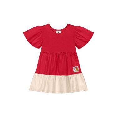 Imagem de Vestido em Cotton para Bebê Menina Quimby, Vermelho, 3