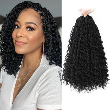 Imagem de Goddess Box Braids Crochet Hair Yewell 10 cm Boho Curly Ends
