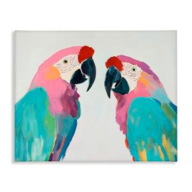 Imagem de Stupell Industries Arte de parede em tela de araras pastel exóticas, design por Sisi e Seb, 61 x 76 cm