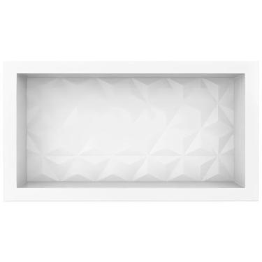 Imagem de Nicho para Banheiro em Mármore Branco Sintético Texturizado 60x30cm - P89998 - COZIMAX